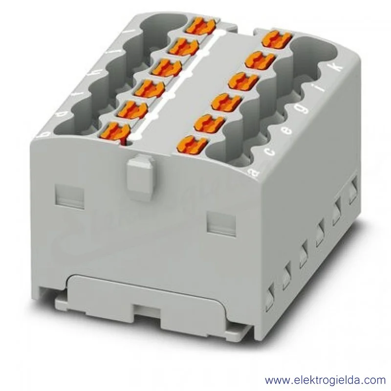 Blok rozdzielczy 3002758, PTFIX 12X1,5 GY, 12p, 1.5mm2, 17.5A, 450V