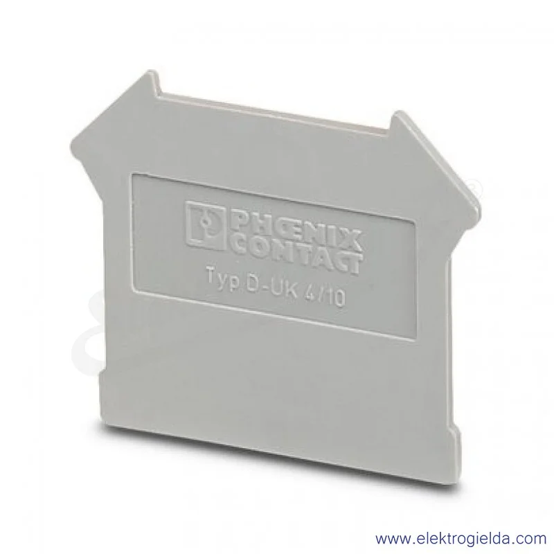 Ścianka końcowa 3003020, D-UK 4/10, szara, dł. 42.5mm, szer. 1.8mm, wys. 35.9mm
