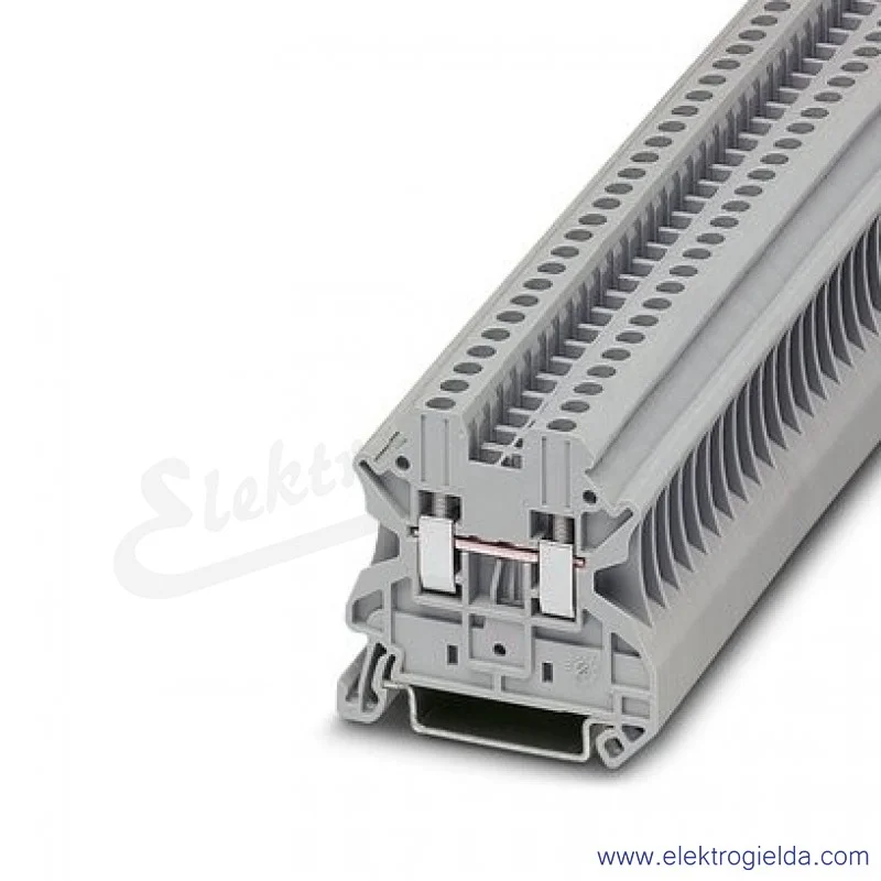 Złączka przelotowa 3044076, UT 2,5, szara, 2.5mm2, 24A, 1000V, zaciski śrubowe