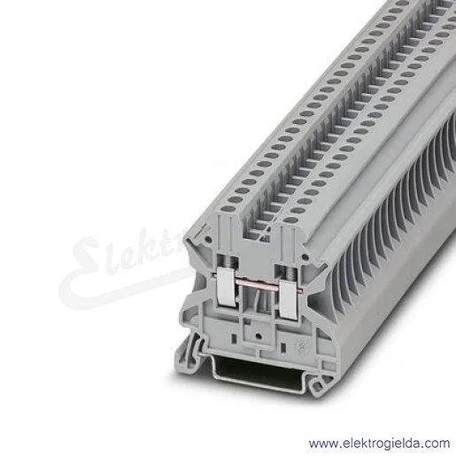 Złączka przelotowa 3044076, UT 2,5, szara, 2.5mm2, 24A, 1000V, zaciski śrubowe