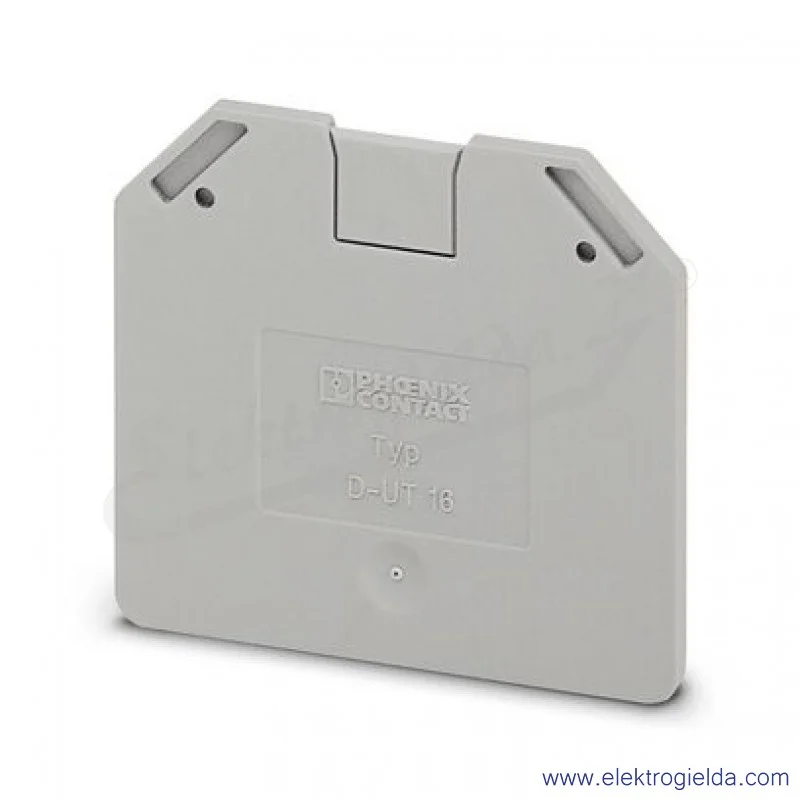 Płytka skrajna 3047206, D-UT 16, szara, dł. 52.8mm, szer. 2.2mm, wys. 47.3mm
