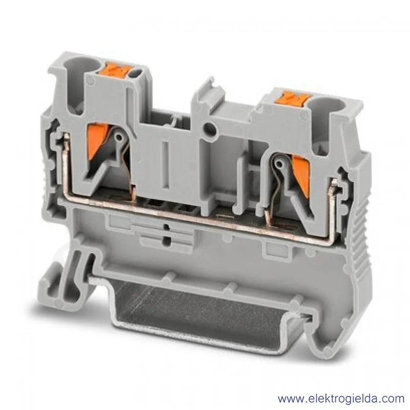 Złączka przelotowa 3209510, PT 2,5, szara, 2.5mm2, 24A, 800V, zaciski PUSH-IN