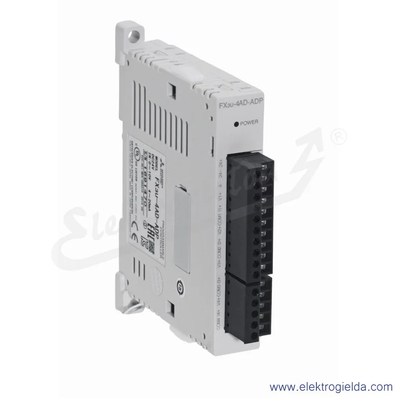 Moduł wejść analogowych 165241, FX3U-4AD-ADP PLC, 12 bitowy, 4 wejścia analogowe