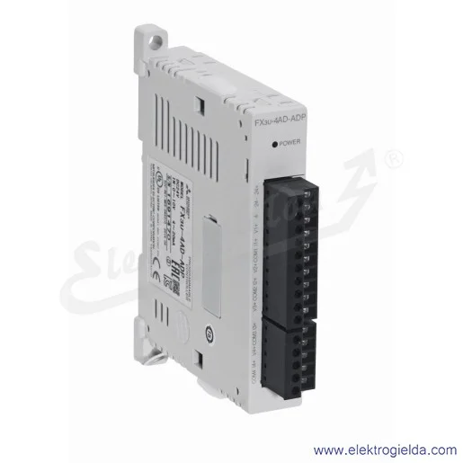 Moduł wejść analogowych 165241, FX3U-4AD-ADP PLC, 12 bitowy, 4 wejścia analogowe
