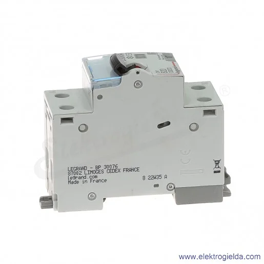 Wyłącznik różnicowoprądowy 410922, P312B, 2P, 20A, 30mA, charakterystyka B, czułość AC
