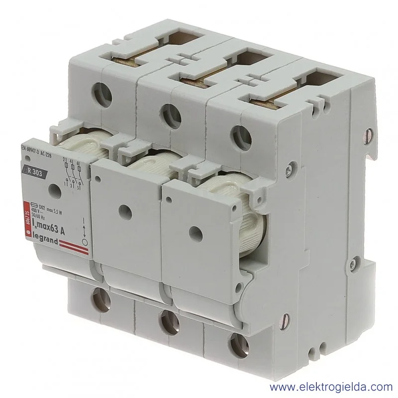 Rozłącznik izolacyjny 606725, R303, 400V, 63A, 4 modułowy