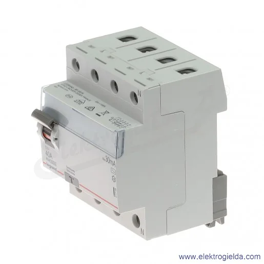 Wyłącznik różnicowoprądowy 411708, P304, 4P, 400V, 40A, 30mA, typ AC