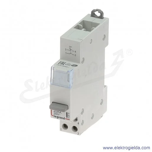 Łącznik przyciskowy 412910, LP 411, 2z, 20A, 250VAC, 1 modułowy