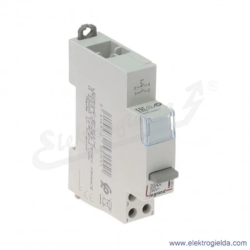 Łącznik przyciskowy 412910, LP 411, 2z, 20A, 250VAC, 1 modułowy