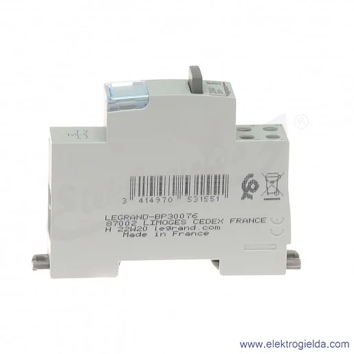 Łącznik przyciskowy 412910, LP 411, 2z, 20A, 250VAC, 1 modułowy