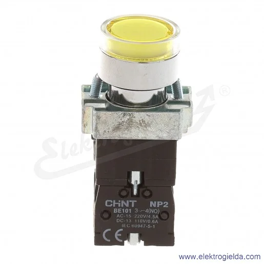 Przycisk kompletny PL2031, NP2-BW3565, KLg, LED 24VAC/DC, 1NO+1NC