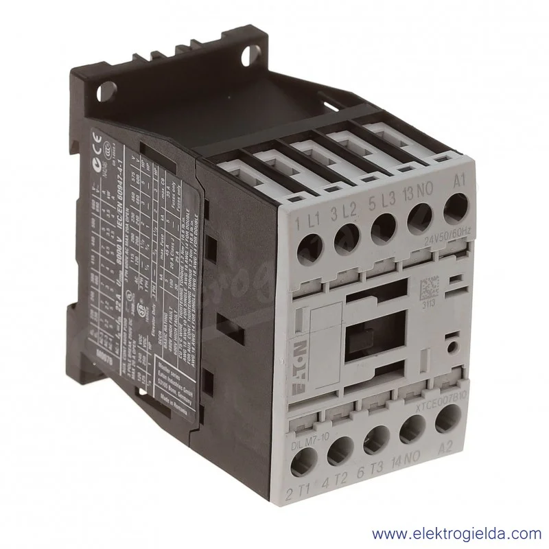 Stycznik DILM7-10(24V50/60HZ) 3P+1NO 3kW 7A Us 24VAC