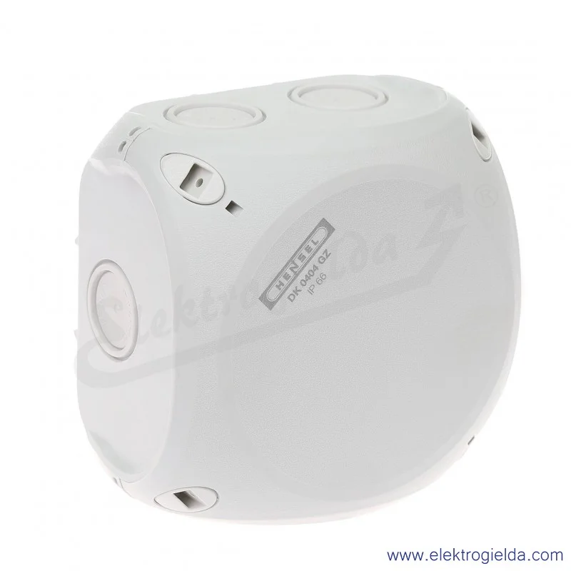 Puszka odgałęźna DK 0404 GZ szara, IP 66, 104x104x70 mm, z dławnicami membranowymi, zaciskami 5x4mm2