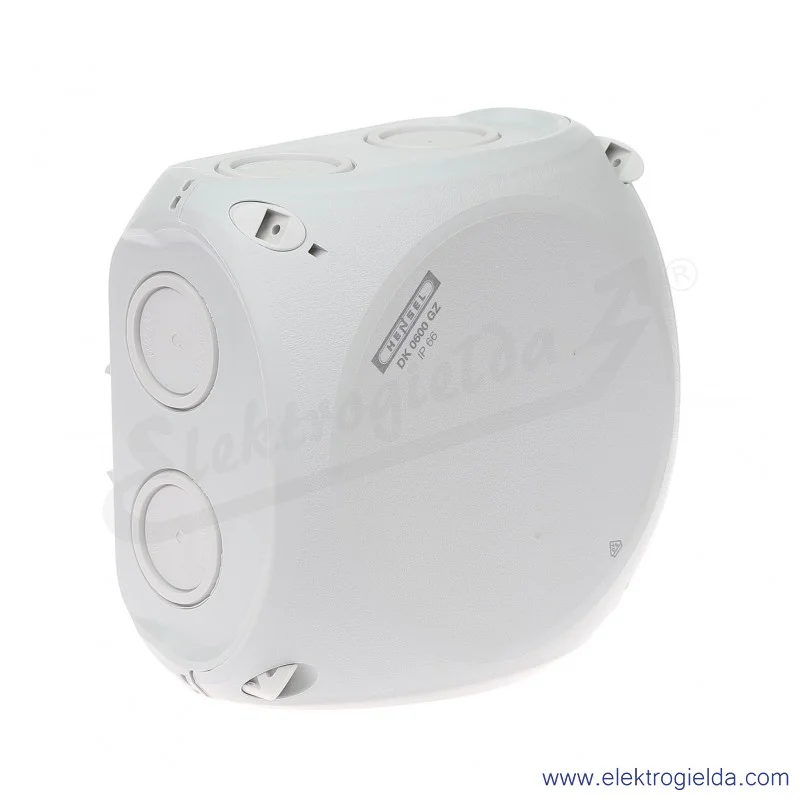 Puszka odgałęźna DK 0600 GZ szara, IP 66, 130x130x77 mm, z dławnicami membranowymi, bez zacisków