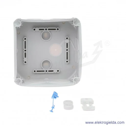 Puszka odgałęźna DK 0600 GZ szara, IP 66, 130x130x77 mm, z dławnicami membranowymi, bez zacisków Puszka odgałęźna DK 0600 GZ szara, IP 66, 130x130x77 mm, z dławnicami membranowymi, bez zacisków