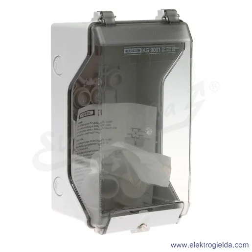Obudowa pusta KG 9001 przezroczysta, IP 66 przy zast. dławnic AKM, 136x253x115