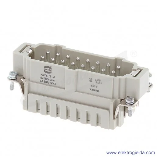 Złącze męskie HDC 09330162616, HAN 16ES-M, 16P