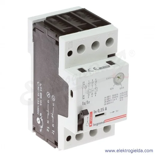 Wyłącznik silnikowy modułowy 606821, M 250 0,16-0,25A, 1z+1r