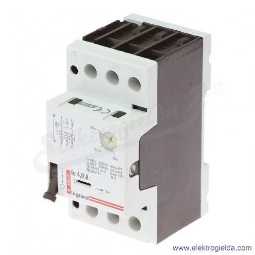Wyłącznik silnikowy modułowy 606807, M 250 2,5-4A, prąd zadziałania wyzwalaczy elektromagnetycznych 56A