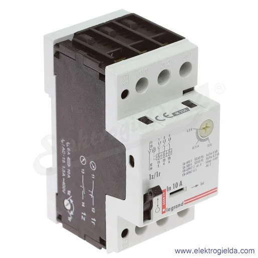 Wyłącznik silnikowy modułowy 606829, M 250 6.3-10A 1z+1r, prąd zadziałania wyzwalaczy 140A