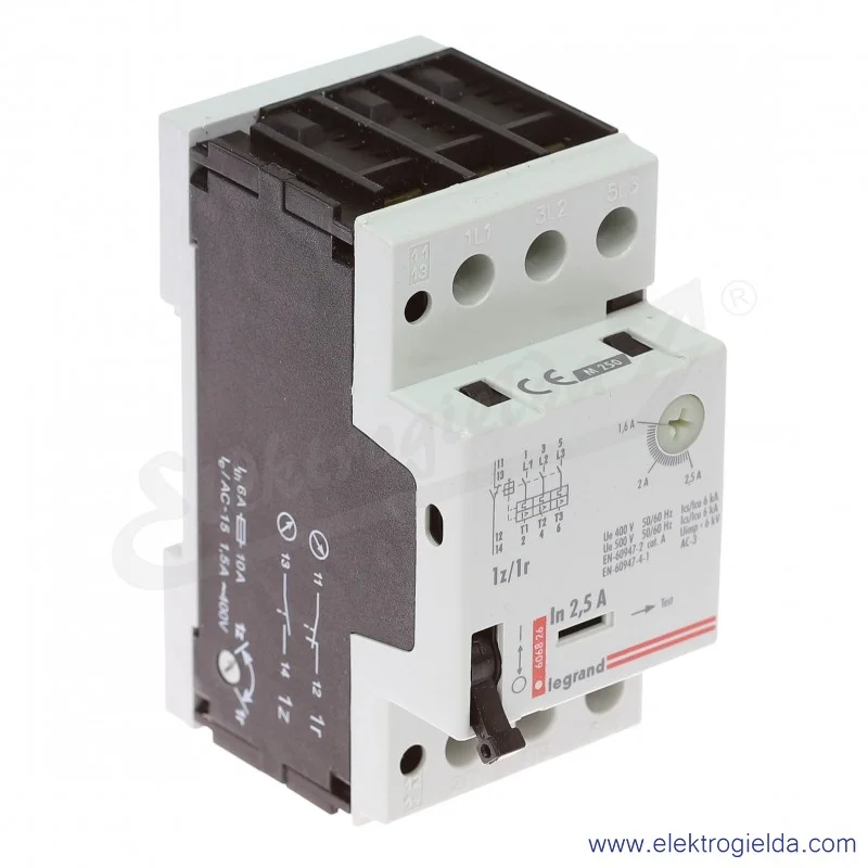 Wyłącznik silnikowy modułowy 606826, M 250 1,6-2,5 1z+1r, prąd zadziałania wyzwalaczy 35A