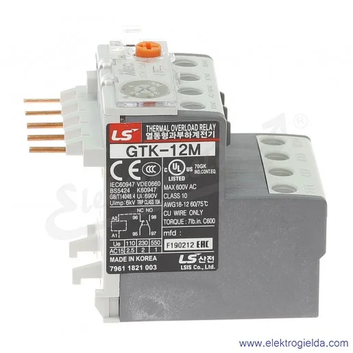 Przekaźnik termiczny GTK-12M, 2,5-4A Przekaźnik termiczny GTK-12M, 2,5-4A