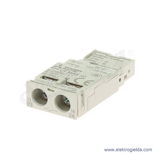 Styk pomocniczy 288455, UT-MAX 1A, NO, do wyłącznika silnikowego Styk pomocniczy 288455, UT-MAX 1A, NO, do wyłącznika silnikowego