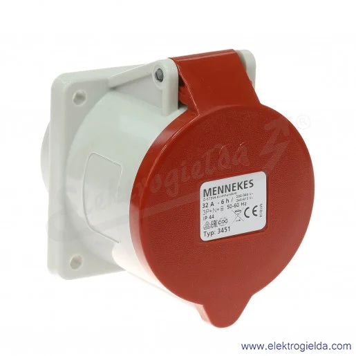 Gniazdo tablicowe 3451 5x32A 400V proste IP44