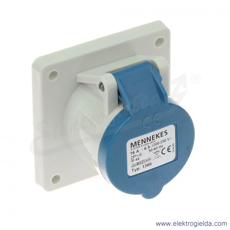 Gniazdo tablicowe 1366 3x16A 230V proste IP44