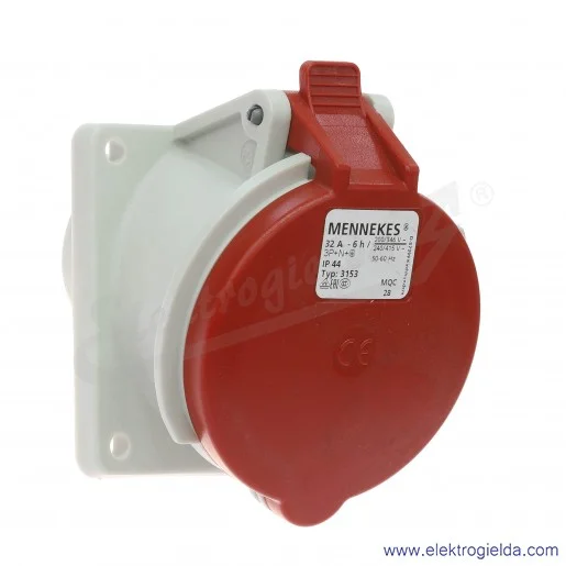 Gniazdo tablicowe 3153 5x32A 400V skośne IP44