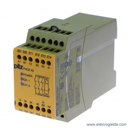 Przekaźnik bezpieczeństwa 774310, PNOZ X3 24VAC/DC 3NO+1NC