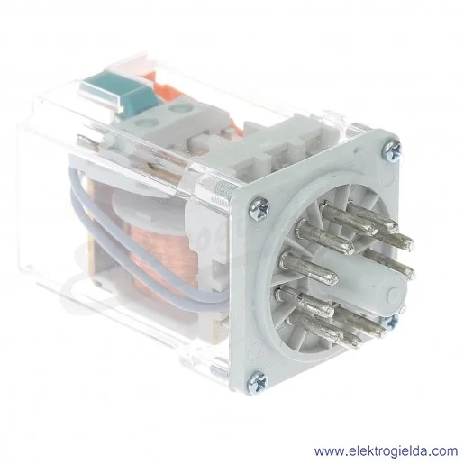 Przekaźnik elektromagnetyczny R15 1013-23-1024-WK-PKP 3P 24VDC przycisk testujący K wykonanie trakcyjne