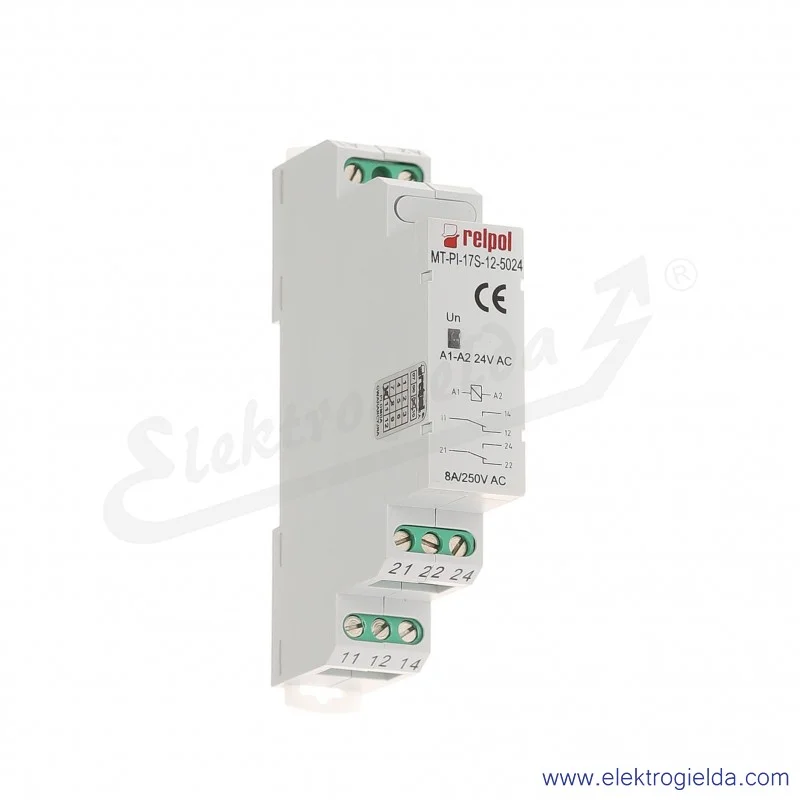 Przekaźnik elektromagnetyczny modułowy MT-PI-17S-12-5024 2P 24VAC