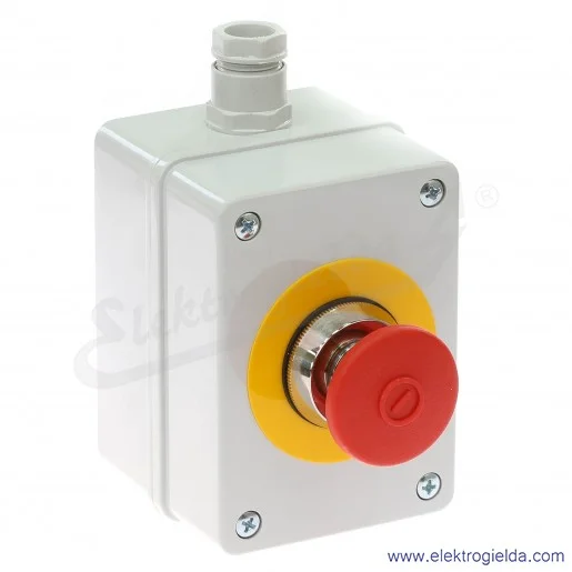 Kaseta sterownicza KP1-S1 szara z przyciskiem awaryjnym NEF30-DRcXY 1NO+1NC