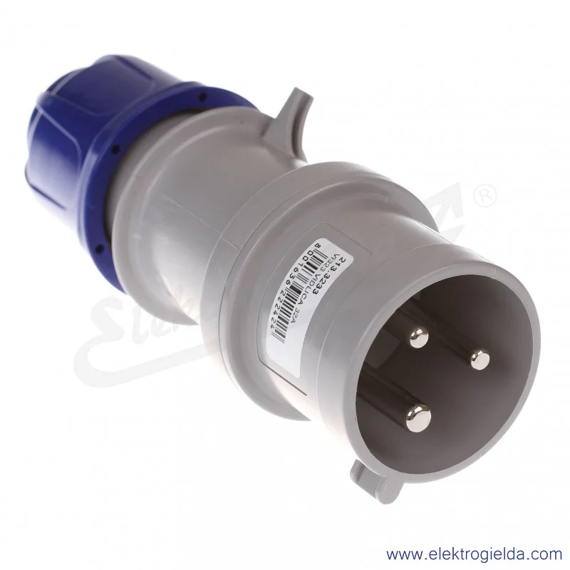 Wtyczka 3x32A 2P+PE 6h IP44 montaż na kabel 213.3233