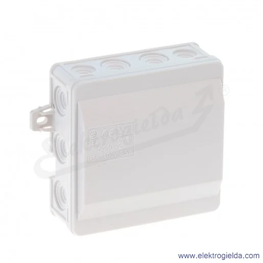 Puszka natynkowa 6410-20 90x90x40 IP54 odgałęźna 14 otworów Puszka natynkowa 6410-20 90x90x40 IP54 odgałęźna 14 otworów