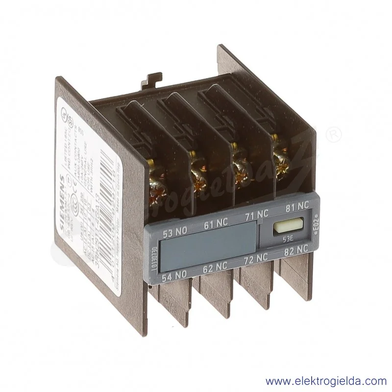 Styki pomocnicze 3RH2911-4GA13  1NO+3NC, do styczników 3RH  S00, zaciski oczkowe