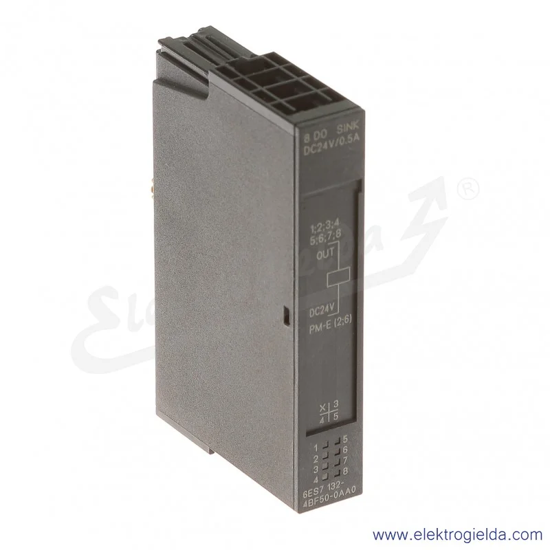 Moduł 6ES7132-4BF50-0AA0 ET 200S ,  MODUŁ 8 WYJŚĆ BINARNYCH TYPU SINK 24V DC/0,5A