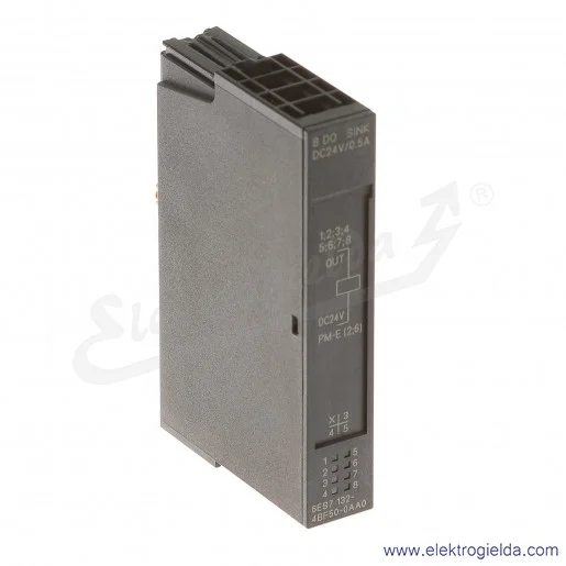 Moduł 6ES7132-4BF50-0AA0 ET 200S ,  MODUŁ 8 WYJŚĆ BINARNYCH TYPU SINK 24V DC/0,5A