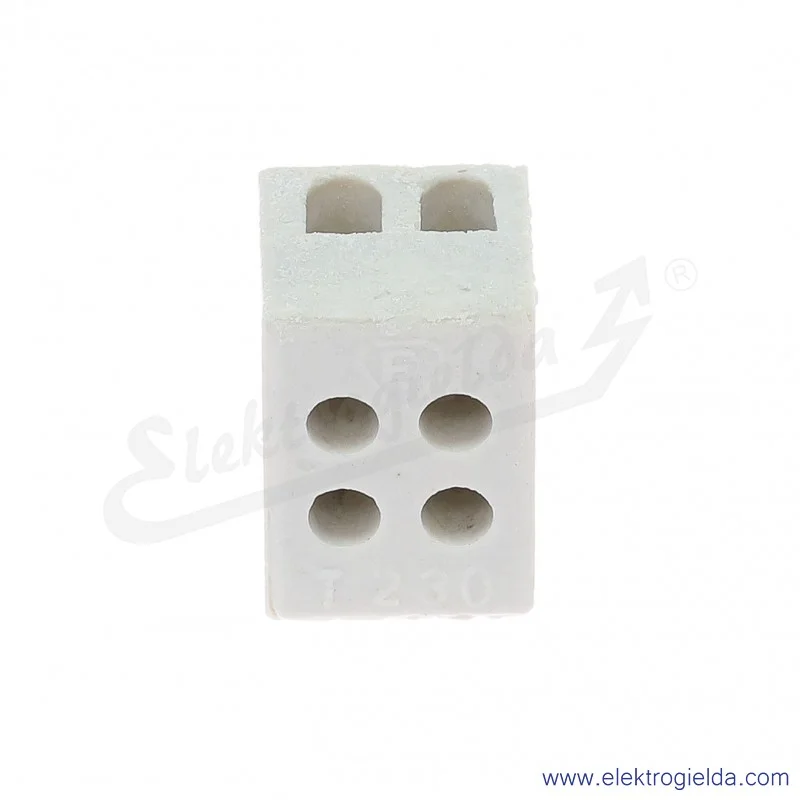 Złączka porcelanowa 44232516, ZPA 2*2.5 T232, 2,5mm2, 500V, 24A, 2 tory