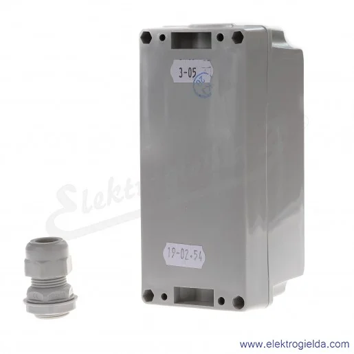 Kaseta sterownicza ST22K3\05-1, ST22 K3 Lc-Kc-Kz 3-otworowa, z przyciskami KZ(NO) KC(NC), 1 przepust M20, lampka czerwona 230V