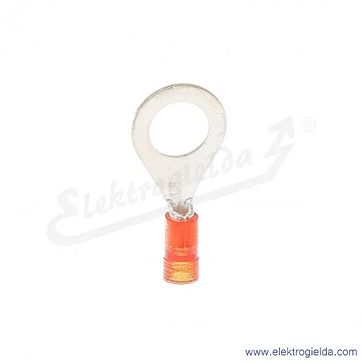 Końcówka oczkowa E09KO-02010200200, KOI 1/3 PC, 0,75-1mm2, M3,  izolowana czerwona, 100szt