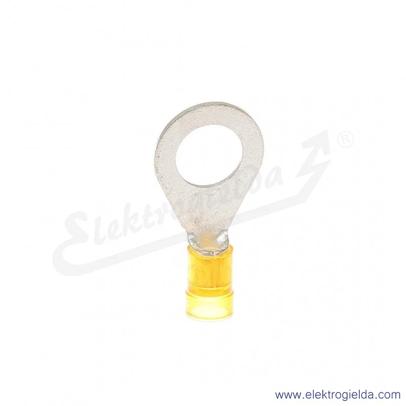 Końcówka oczkowa E09KO-02010202300, KOI 6/10 PC, 4-6mm2, M10, izolowana żółta, 100szt
