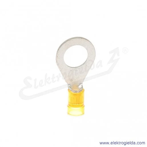 Końcówka oczkowa E09KO-02010202300, KOI 6/10 PC, 4-6mm2, M10, izolowana żółta, 100szt
