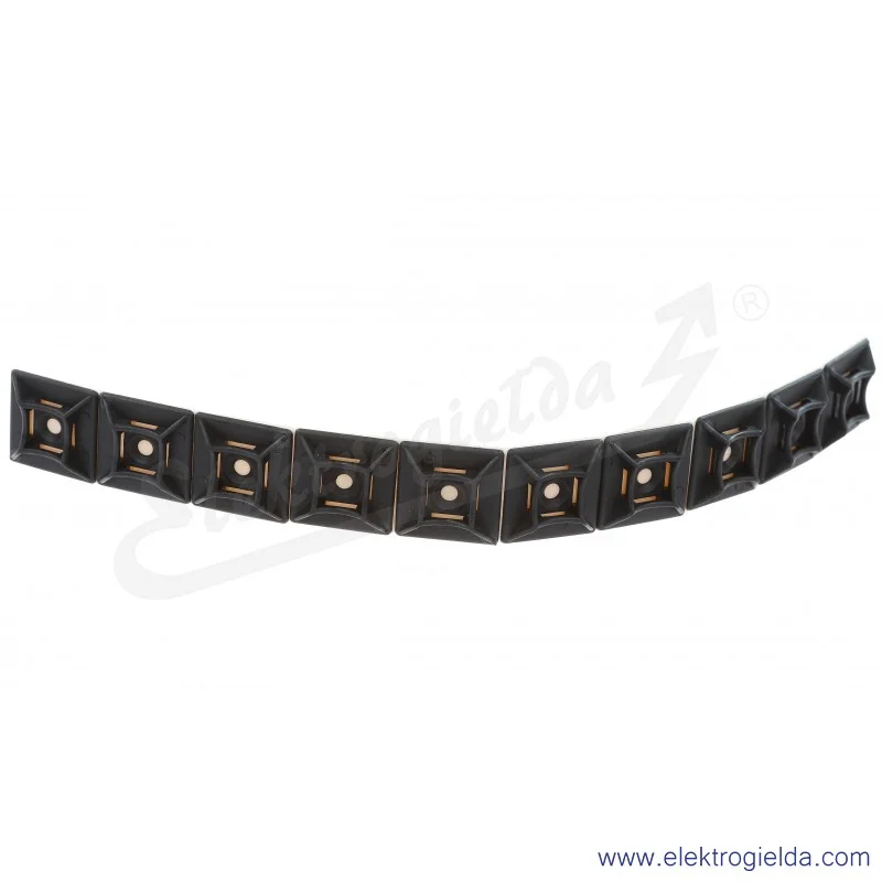 Element mocujący E01EM-01020200400, E9S V0, czarny, 100szt, do opasek zaciskowych (29mm x 29mm)