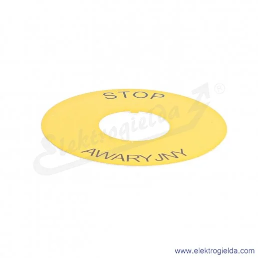 Tabliczka STOP AWARYJNY 100560, LWE16-5925, żółta, fi 60MM