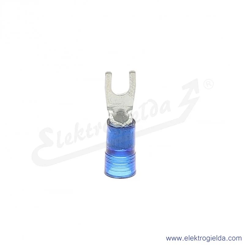 Końcówka widełkowa E09KO-02030301000, KWI 2,5/3,5 PC, 1,5-2,5mm2, M3,5, izolowana niebieska, 100szt