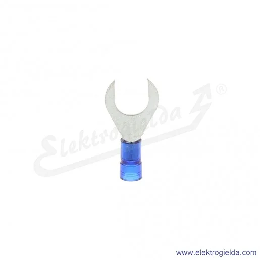 Końcówka widełkowa E09KO-02030301300, KWI 2,5/6 PC, 1,5-2,5mm2, M6, izolowana niebieska, 100szt Końcówka widełkowa E09KO-02030301300, KWI 2,5/6 PC, 1,5-2,5mm2, M6, izolowana niebieska, 100szt