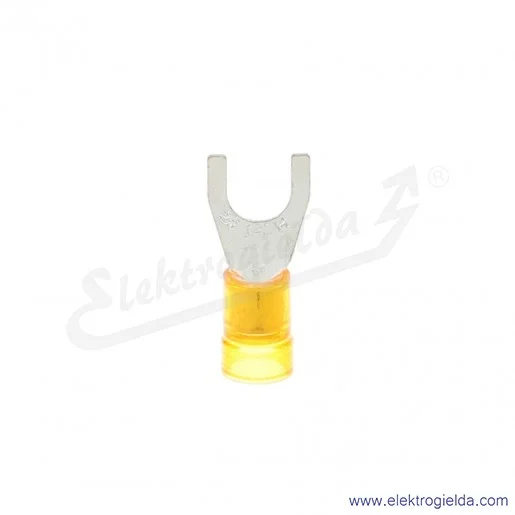 Końcówka widełkowa E09KO-02030302300, KWI 10/5 PC, 10mm2, M5, izolowana żółta, 100szt