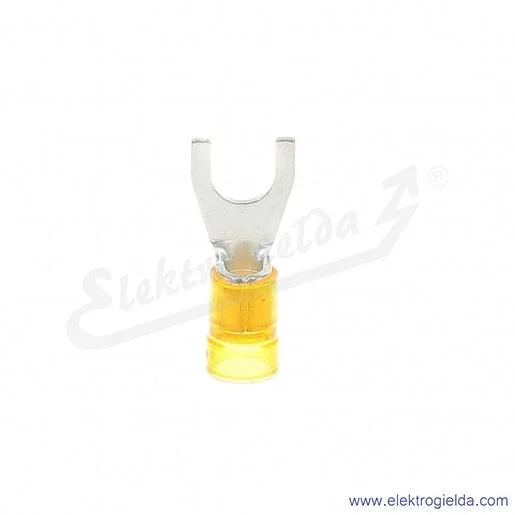 Końcówka widełkowa E09KO-02030302300, KWI 10/5 PC, 10mm2, M5, izolowana żółta, 100szt